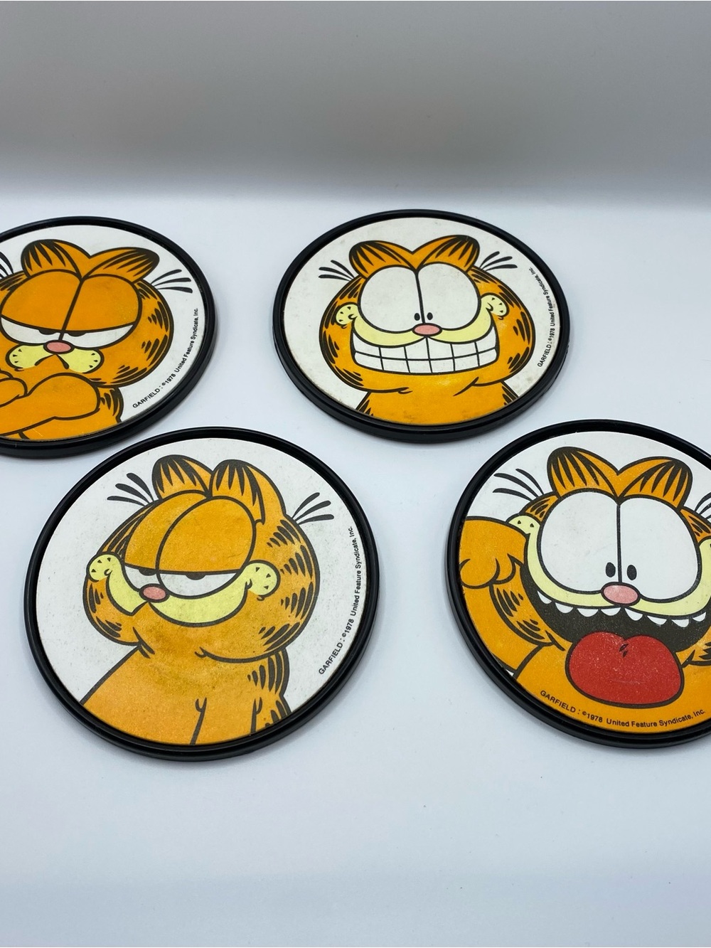 Classic Cartoon Orange Garfield Wall Art Coasters (Set of 4)